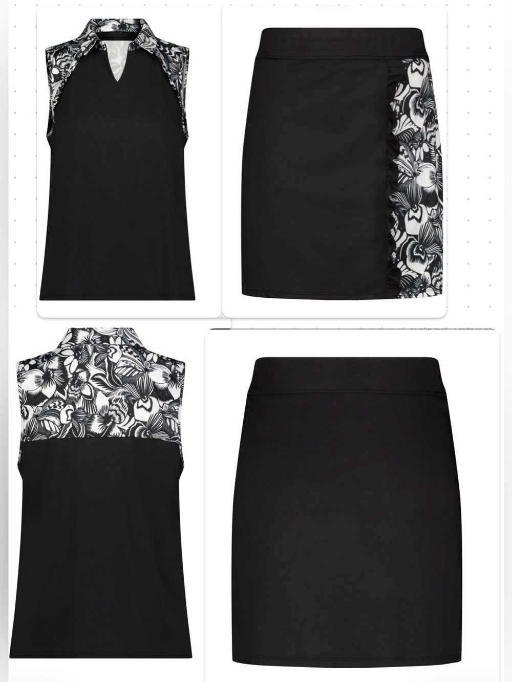 Stella Parker  Two-Piece  ActiveWear. Skort with ruffled Detail.